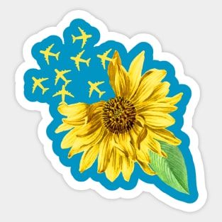 Sunflower,Travel Sunflower,plane sunflower,Cute Vacation, Summer 2020 Sticker